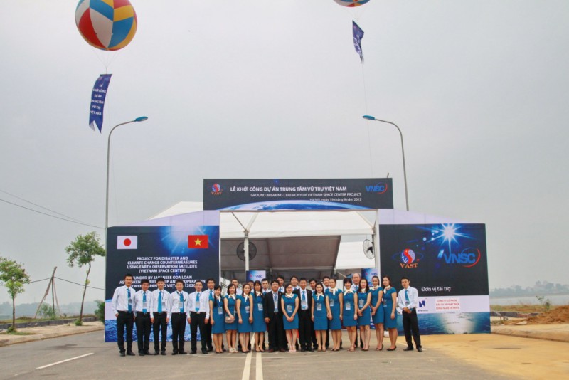 Vietnam National Satellite Center staff at the Ceremony